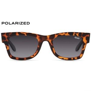 QUAY Makin Moves Sunglasses Polarized Tortoise Frame Smoke Lenses Unisex